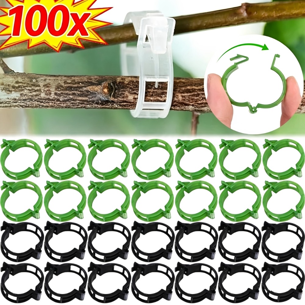 Plant Parent Tools - 100/10 قطعة مشابك دعم النباتات البلاستيكية